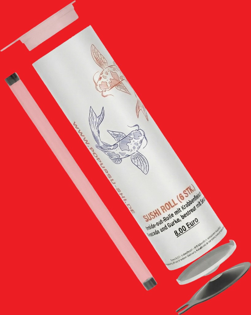 Individuell bedruckte Push Up Sushi Tube – 360-Grad vollflächiger Druck